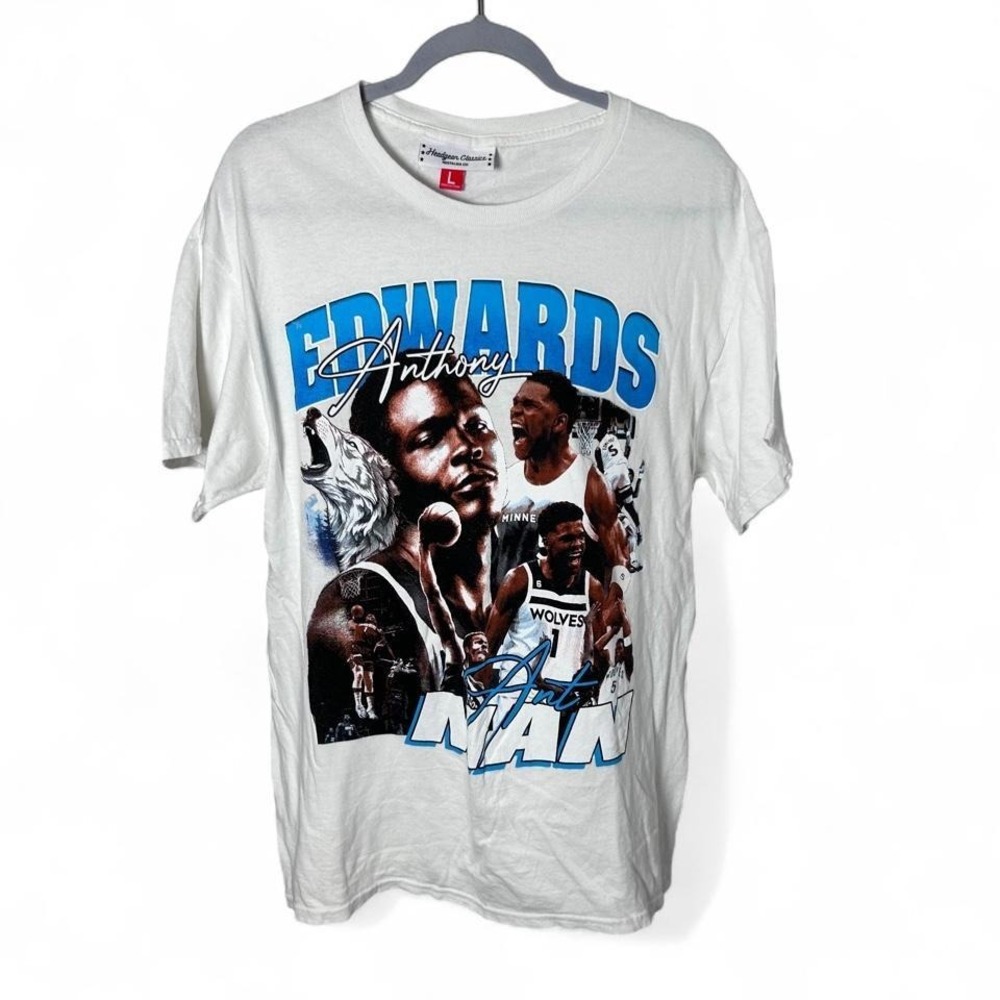 Headgear Classics‎ Anthony Edwards Ant Man white graphic tee Size L #NBA